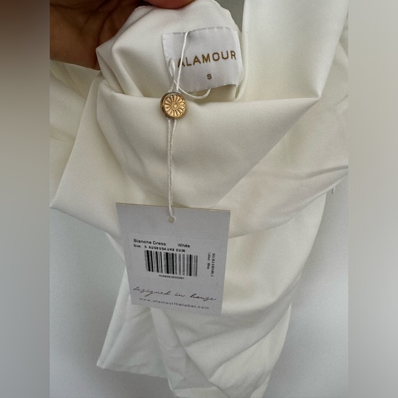 NWT Matte Satin White Mini Dress - Picture 5 of 7